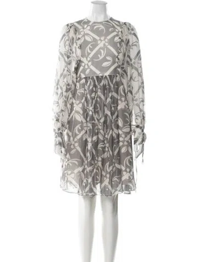 Pre-owned Chloé Floral Print Mini Dress W/ Tags In Silver