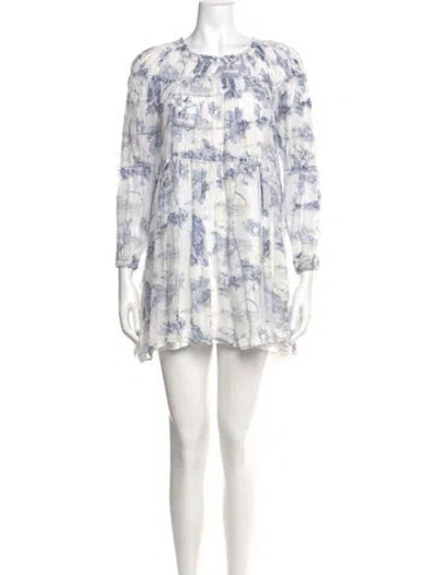 Pre-owned Chloé Floral Print Mini Dress In White