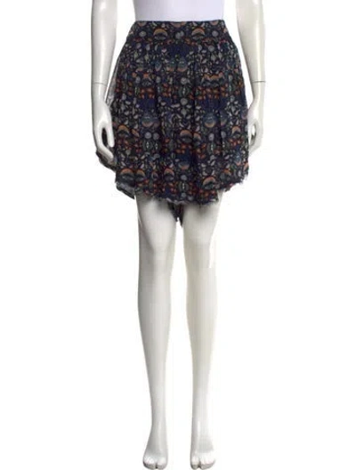 Pre-owned Chloé Floral Print Mini Shorts In Blue