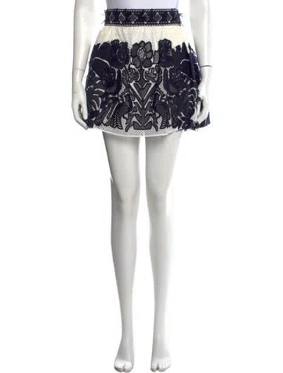 Pre-owned Chloé Floral Print Mini Skirt In Blue