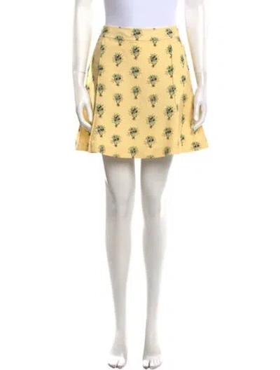 Pre-owned Chloé Floral Print Mini Skirt In Yellow