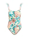 Chloé Floral Print One-piece Swimsuit With Adjustable Straps