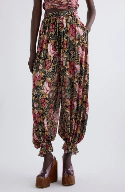 CHLOÉ CHLOÉ FLORAL PRINT SILK CROP PANTS