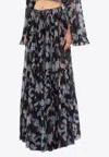 Chloé Floral Print Silk Georgette Maxi Skirt In Multicolor
