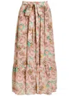 Chloé Belted Floral-print Silk Crepe De Chine Maxi Skirt In Multi