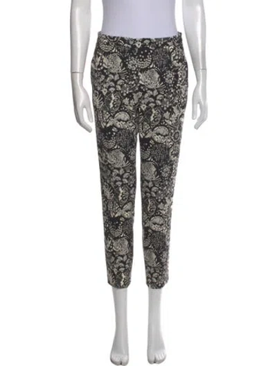 Pre-owned Chloé Floral Print Straight Leg Pants In Multi