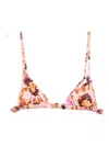 Chloé Floral-print Triangle Bikini Top In Multi