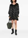 Chloé Mini Dress Pleated Ruffles In Black