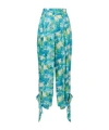 Chloé Floral-print Silk-jacquard Cropped Pants In Multi