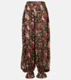 Chloé Fluid Pleated Floral Print Pants
