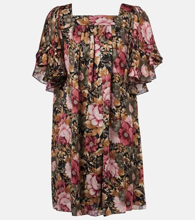 CHLOÉ CHLOÉ FLORAL SILK CHIFFON MINIDRESS