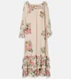 Chloé Floral Organic Silk Crepe De Chine Dress In Gold