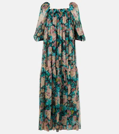 Chloé Chloe Floral-printed Silk-georgette Maxi Dress In Multicoloured 1