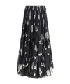 Chloé Floral Motif Maxi Silk Skirt In Black