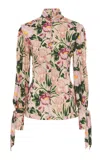 Chloé Floral Wool-jersey Top In Neutral
