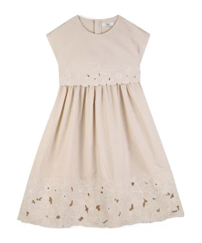 CHLOÉ FLORAL-EMBROIDERED DRESS