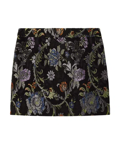 Chloé Floral-jacquard Mini Skirt In Black