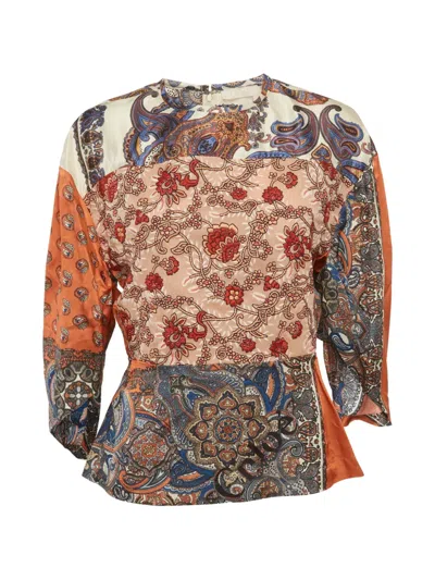 Pre-owned Chloé Floral-paisley Print Blouse In Neutral