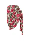 Chloé Knee-length Wrap Skirt With Floral Print And Oversized Bow In Multi