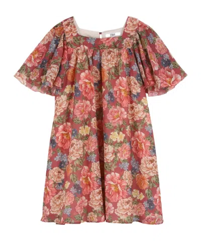 CHLOÉ CHLOÉ KIDS FLORAL MOTIF DRESS