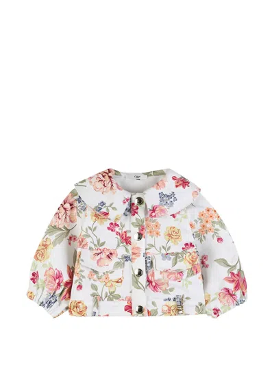Chloé Kids' Floral-print Jacket In Multi