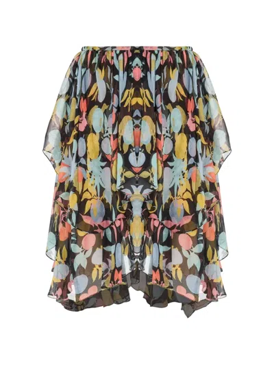 Chloé Floral-print Ruffled Skirt In Multi