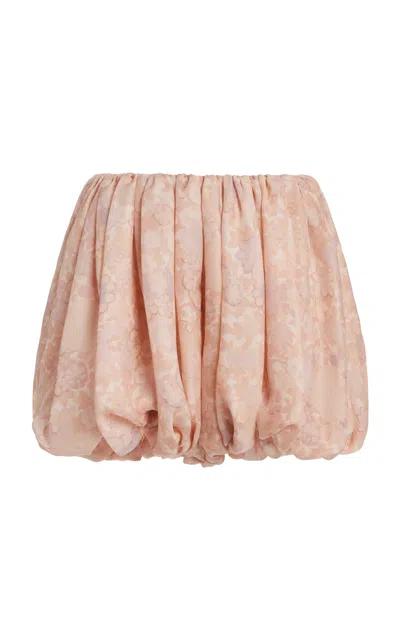 Chloé Floral-printed Silk Charmeuse Bloomer Shorts In Pink
