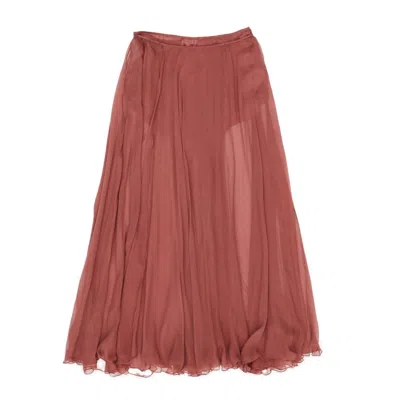 Chloé Maxi Silk Mousseline Skirt In Red