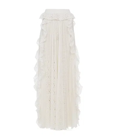 Chloé Flounce Skirt In White
