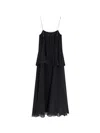 Chloé Knee Length Dress Gold Chain Straps In Black
