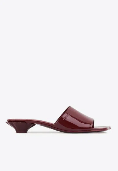 Chloé Flower 25 Patent Leather Mules