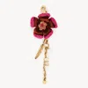 Chloé Flower Bag Charm In Raffia & Metal In Pink