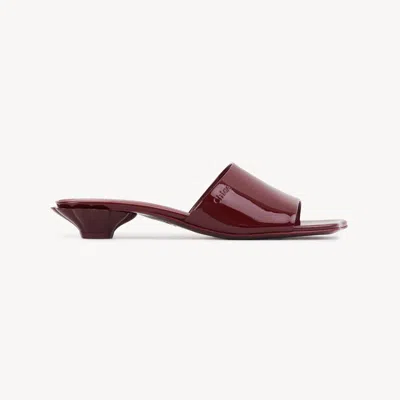 Chloé Flower Mule In Burgundy