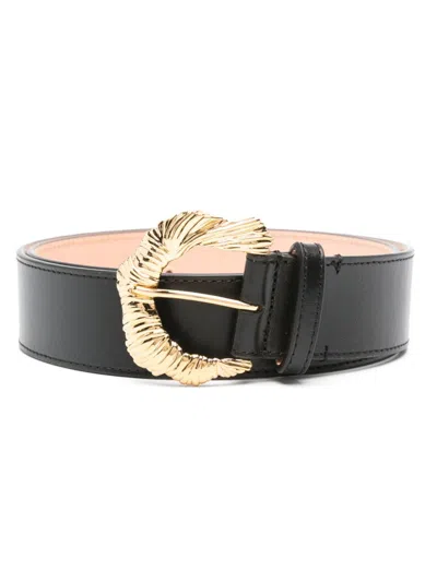 Chloé Flowers Leather Belt In Black