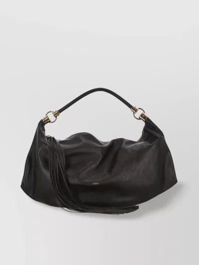 Chloé Flowing Scarf Leather Bag In Black