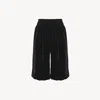 Chloé Bermuda En Velours Fluide Femme Noir Taille 40 80% Viscose, 20% Soie In Black