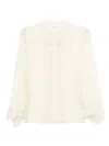 Chloé Fluid Blouse In Silk Georgette And Lace Clothing In White