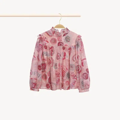 Chloé Fluid Blouse Pink Size 14 100% Wool
