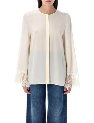 CHLOÉ CHLOÉ FLUID BLOUSE WITH LACE CUFFS