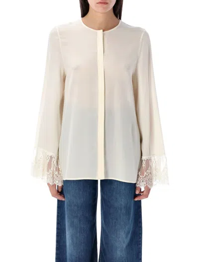 CHLOÉ CHLOÉ FLUID BLOUSE WITH LACE CUFFS