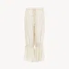 Chloé Lace-trimmed Silk Plonge Cropped Pants In White
