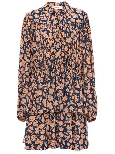 Chloé Chloè Fluid Layered Floral Mini Dress - Size 36 In Multi
