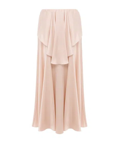 Chloé Fluid Layered Midi Skirt In Pink