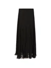 Chloé Black Solid Maxi Skirt In Black