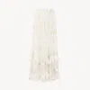 Chloé Jupe Longue Fluide En Jacquard De Soie Et Lurex Femme Blanc Taille 40 88% Soie, 12% Polyester In White