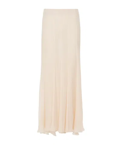 Chloé Fluid Maxi Skirt In Silk Mousseline In Pink