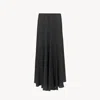 Chloé Fluid Maxi Skirt In Washed Silk Satin Black Size 8 100% Silk In Black