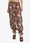 Chloé Fluid Pleated Floral Print Pants