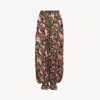 Chloé Fluid Pleated Floral Print Pants In Black