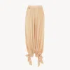 Chloé Fluid Pleated Trousers In Silk Charmeuse Pink Size 14 100% Silk In Pink